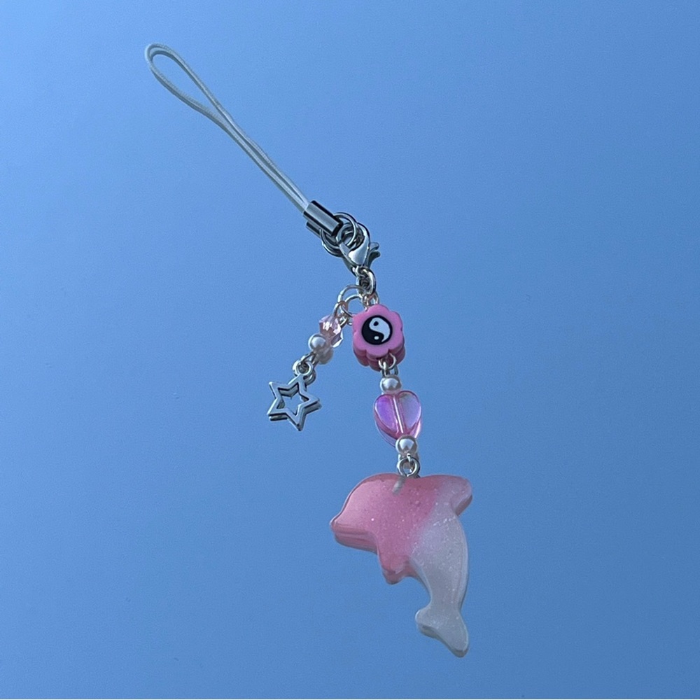Handmade Y2k Coconut Girl Pink Beachy Dolphin Ying Yang Star Heart Phone…